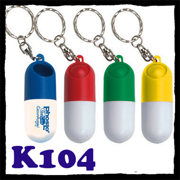 Capsule shaped Pill case keyholder